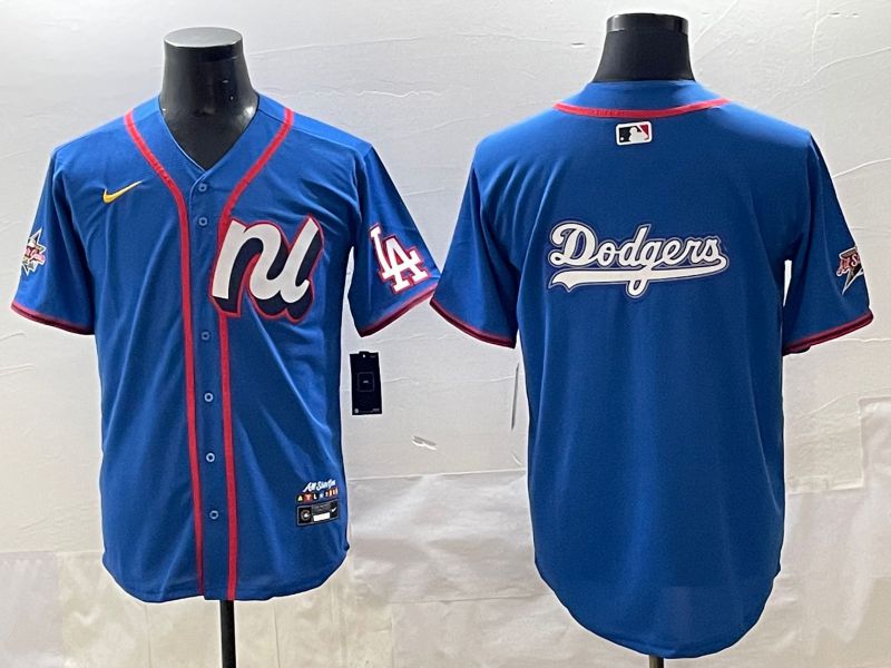 Men 2025 Los Angeles Dodgers Blank Blue All star Blank Blue Nike MLB Jersey style 5->los angeles dodgers->MLB Jersey